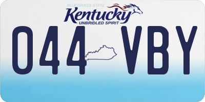 KY license plate 044VBY
