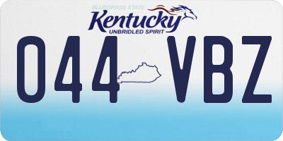 KY license plate 044VBZ