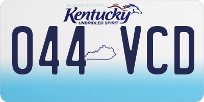 KY license plate 044VCD