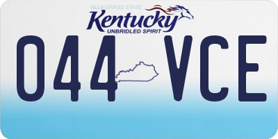 KY license plate 044VCE