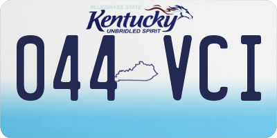 KY license plate 044VCI