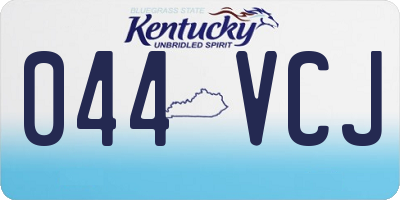 KY license plate 044VCJ