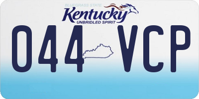 KY license plate 044VCP