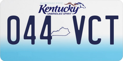 KY license plate 044VCT