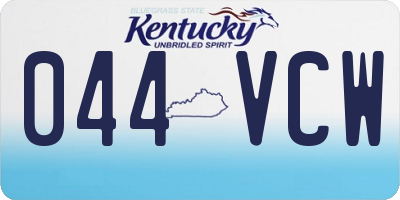 KY license plate 044VCW
