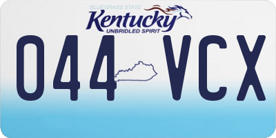 KY license plate 044VCX