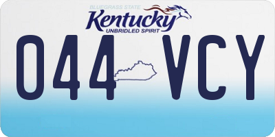 KY license plate 044VCY
