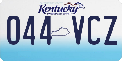 KY license plate 044VCZ