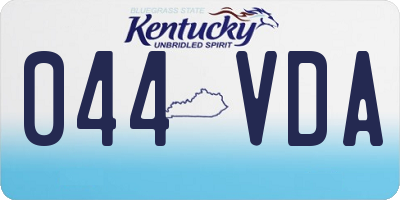 KY license plate 044VDA