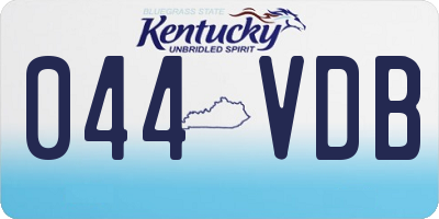 KY license plate 044VDB