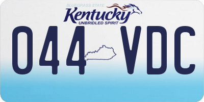 KY license plate 044VDC