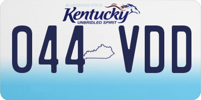 KY license plate 044VDD