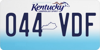 KY license plate 044VDF