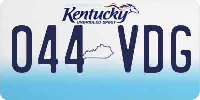 KY license plate 044VDG