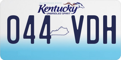 KY license plate 044VDH