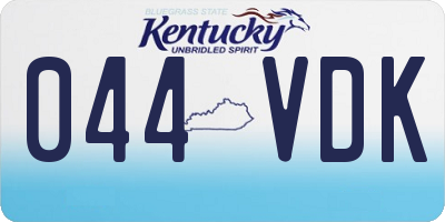 KY license plate 044VDK
