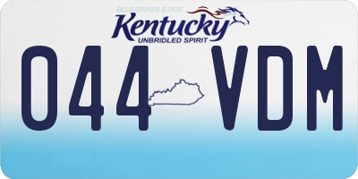 KY license plate 044VDM