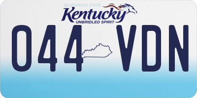 KY license plate 044VDN