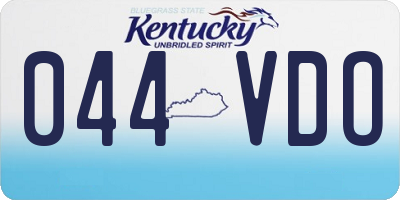 KY license plate 044VDO