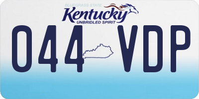 KY license plate 044VDP