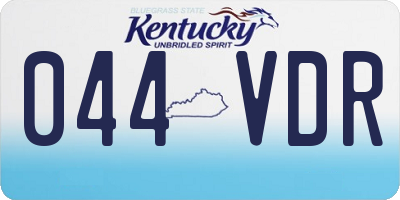 KY license plate 044VDR