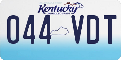 KY license plate 044VDT