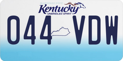 KY license plate 044VDW