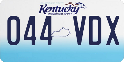 KY license plate 044VDX