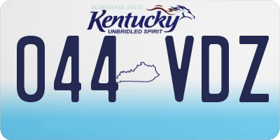 KY license plate 044VDZ