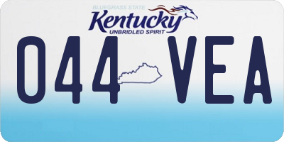 KY license plate 044VEA