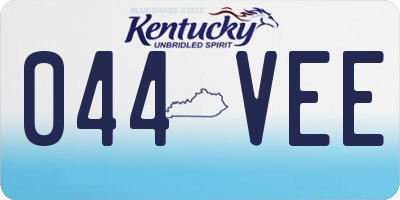 KY license plate 044VEE