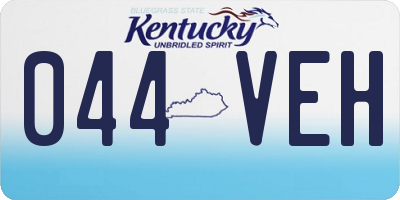KY license plate 044VEH