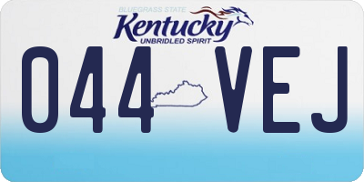 KY license plate 044VEJ