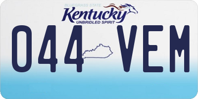 KY license plate 044VEM