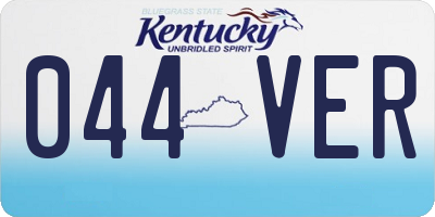 KY license plate 044VER