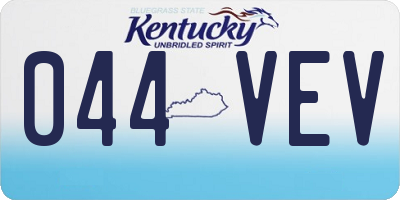 KY license plate 044VEV