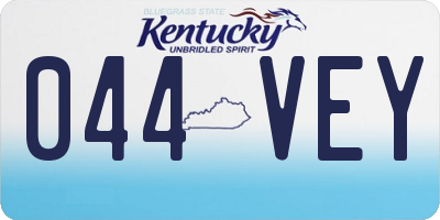 KY license plate 044VEY