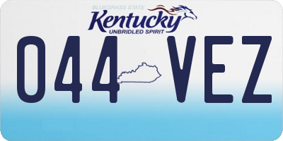 KY license plate 044VEZ