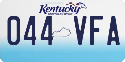 KY license plate 044VFA