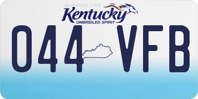 KY license plate 044VFB