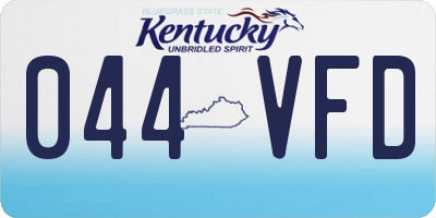 KY license plate 044VFD