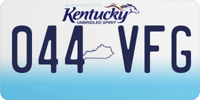 KY license plate 044VFG