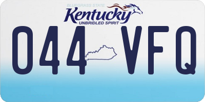 KY license plate 044VFQ