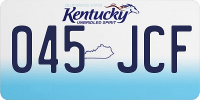 KY license plate 045JCF