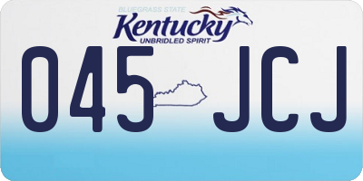 KY license plate 045JCJ