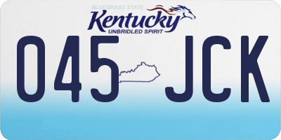 KY license plate 045JCK