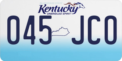 KY license plate 045JCO