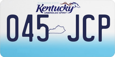 KY license plate 045JCP