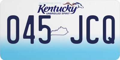 KY license plate 045JCQ