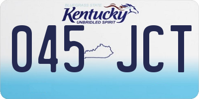 KY license plate 045JCT